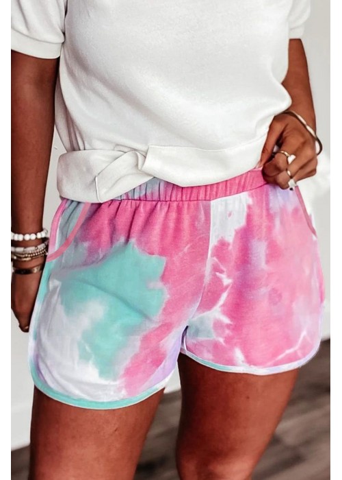 Pink Tie-dye Terry Shorts