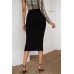Solid Black High-waisted Bodycon Maxi Skirt