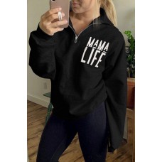 Black Mama Life Zipper Sweatshirt